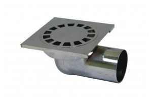 Трап хром d50 (150*150мм) горизонтальный 